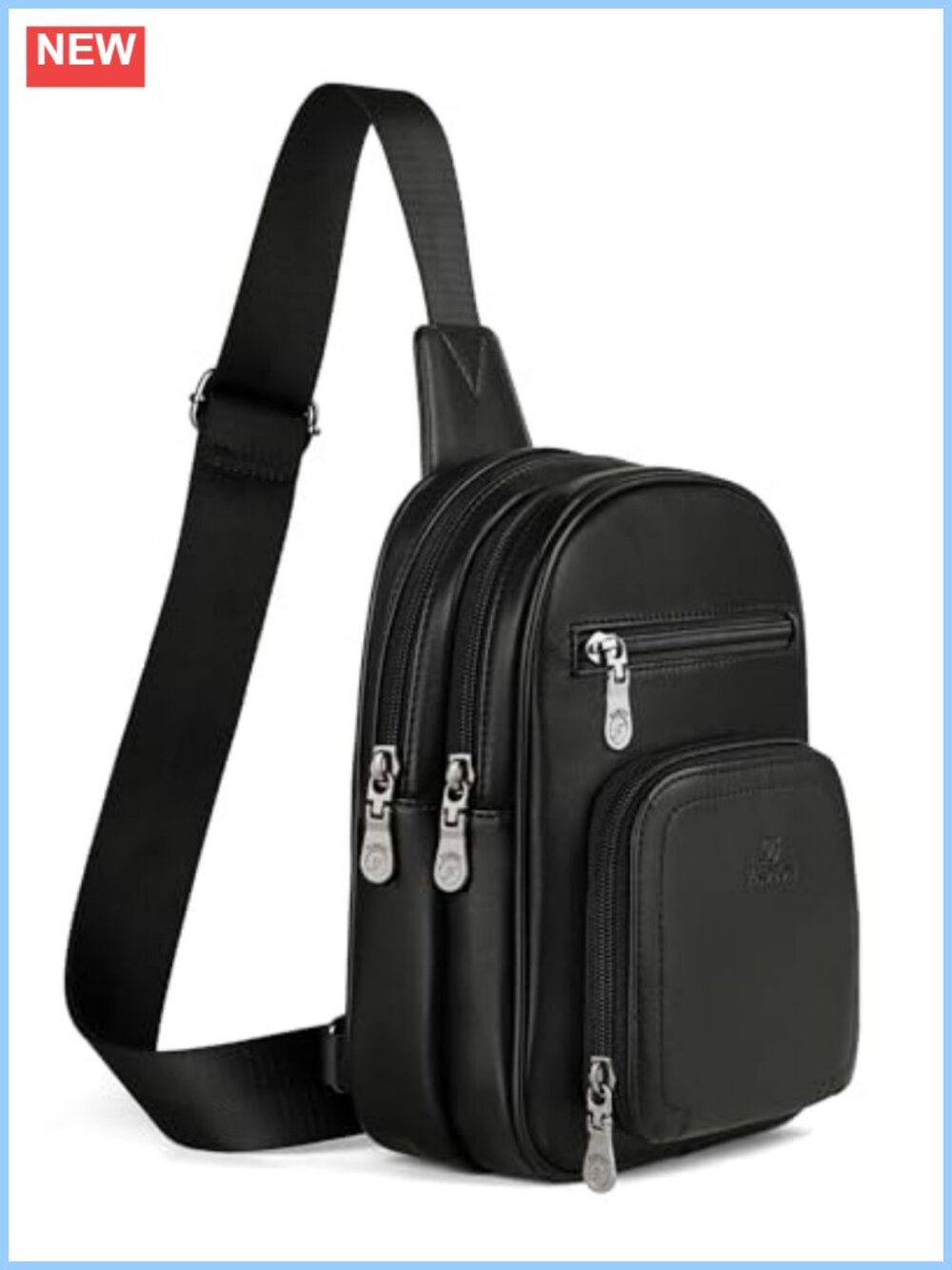 PU Leather Sling Bag Crossbody Purse Adjustable Strap Convertible Fanny Pack